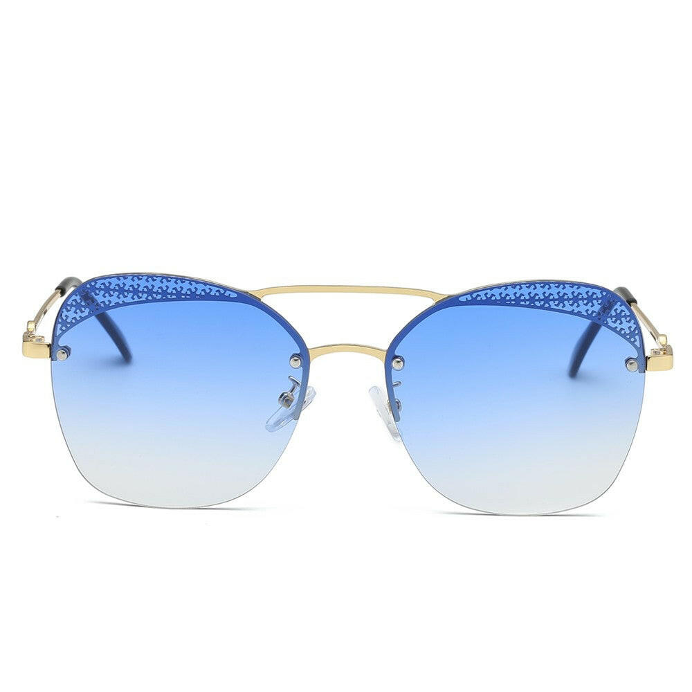 Fashion Unisex Sunglasses Eyewear Eyeglasses Frameless UV 400 Protection Lens Gradient Color Rimless Sun Glasses for Women Men-WAYBIKER