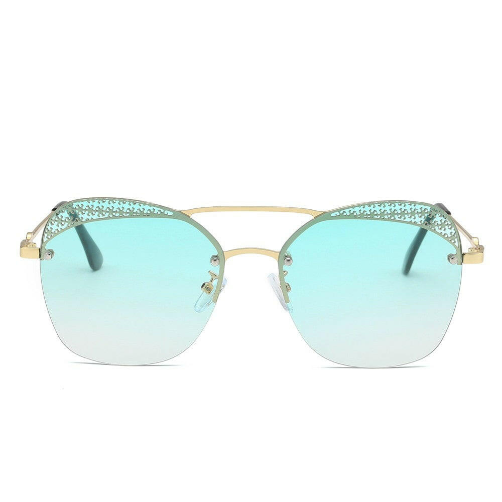 Fashion Unisex Sunglasses Eyewear Eyeglasses Frameless UV 400 Protection Lens Gradient Color Rimless Sun Glasses for Women Men-WAYBIKER