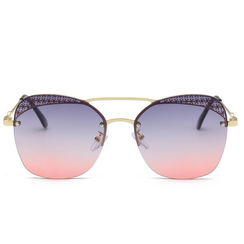 Fashion Unisex Sunglasses Eyewear Eyeglasses Frameless UV 400 Protection Lens Gradient Color Rimless Sun Glasses for Women Men