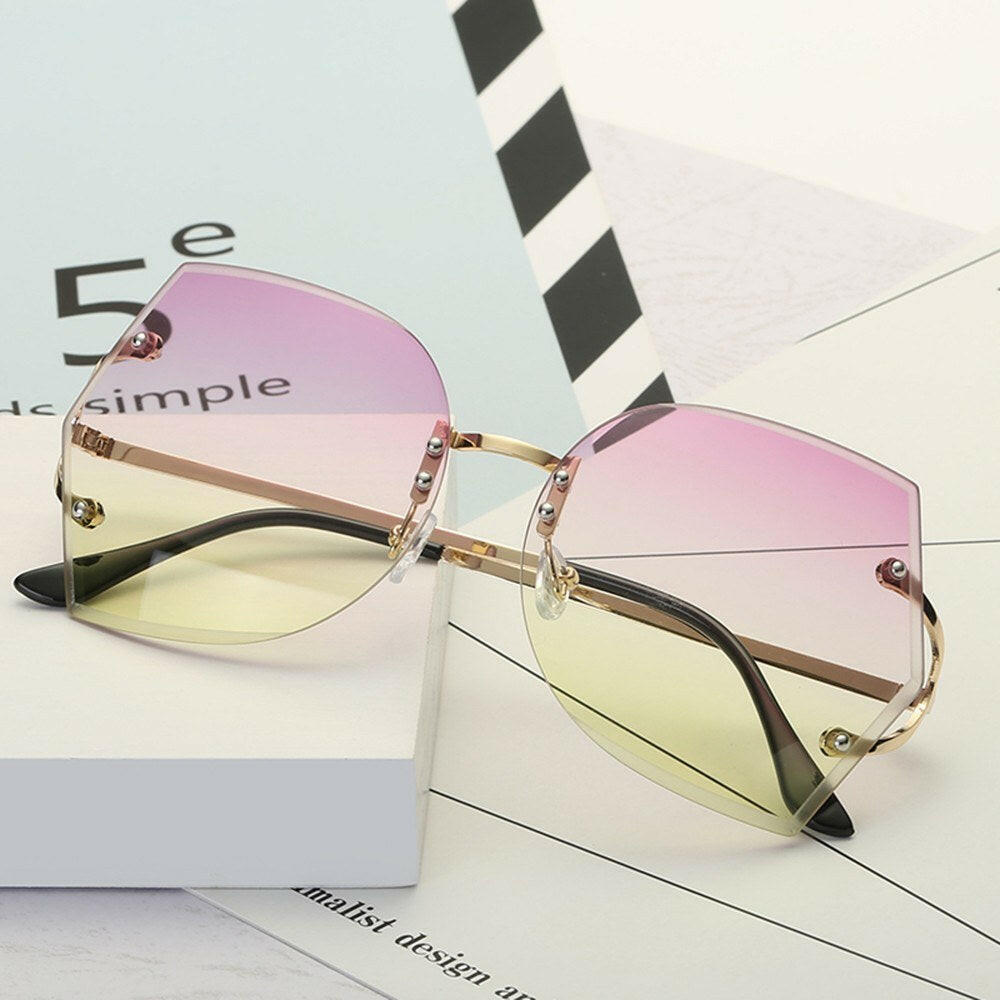 Fashion Ocean Film Sunglasses Eyeglass UV 400 Protection Irregular Lens Sunglasses for Men and Women-WAYBIKER