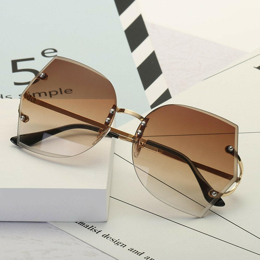 Fashion Ocean Film Sunglasses Eyeglass UV 400 Protection Irregular Lens Sunglasses for Men and Women-WAYBIKER
