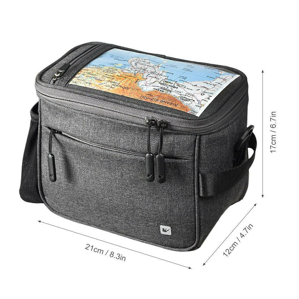 4.5L Bike Handlebar Bag Waterproof Cycling Bicycle Handle Bar Front Bag Basket Shoulder Bag with Rain Cover-WAYBIKER