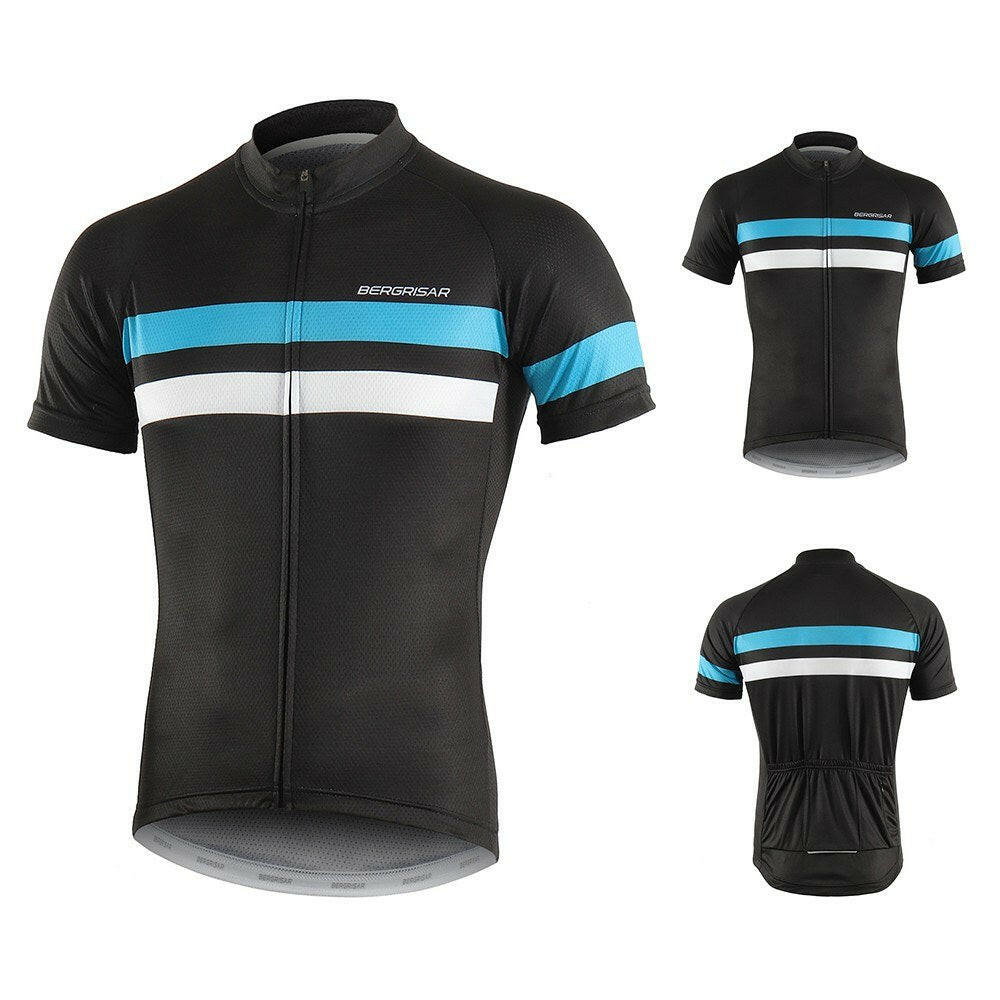 Men Short Sleeve Cycling Jersey Quick Dry Breathable Outdoor Sports Bike Riding Running Shirt