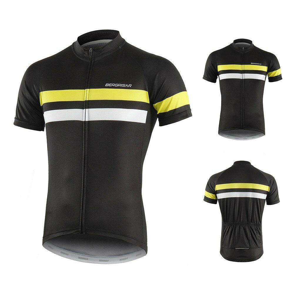 Men Short Sleeve Cycling Jersey Quick Dry Breathable Outdoor Sports Bike Riding Running Shirt