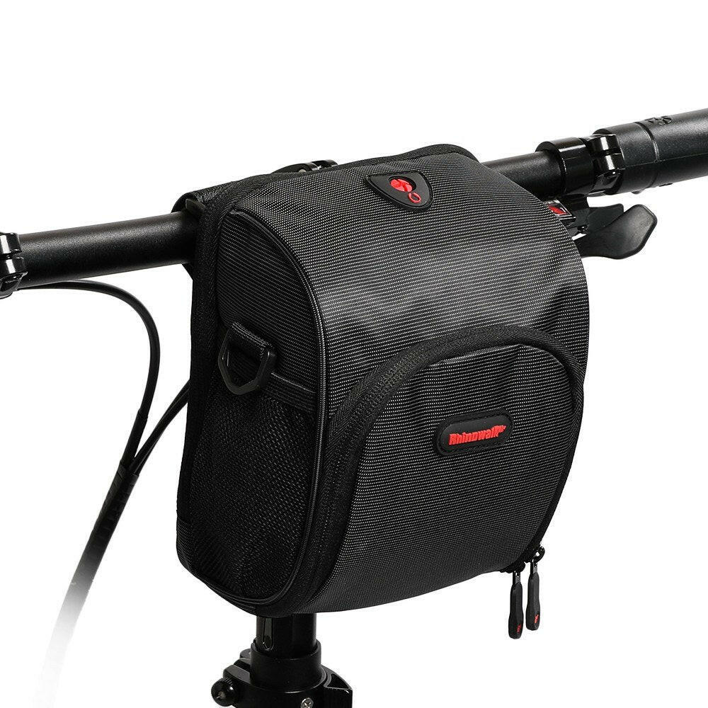 Waterproof Bicycle Handlebar Bag Front Bag Bike Cycling Cellphone Holder Bag Pannier Shoulder Bag with Rain Cover and Earphone Jack