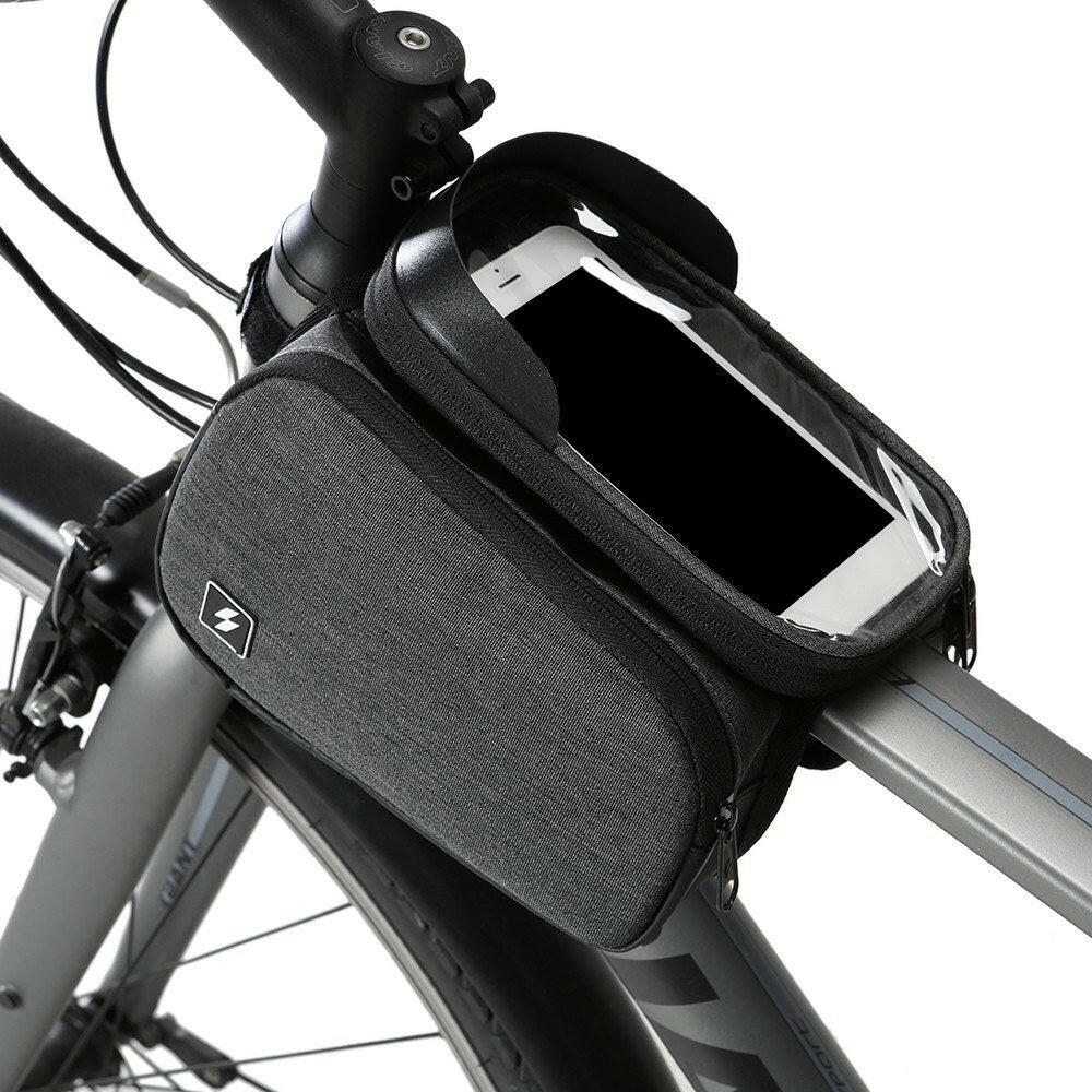 Bike Top Tube Bag Cycling Front Frame Bag Bike Bicycle Touchscreen 6 INCH Phone Pouch