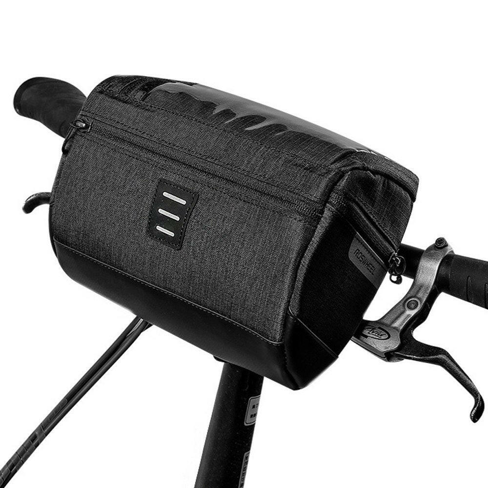 Roswheel Bike Handlebar Bag Cycling Handlebar Storage Basket Bag Mountain Bicycles Front Frame Bag Waterproof Pannier Pouch with Biking Transparent Water Resistant Touched Screen Phone Holder for Road MTB Outdoor 111459-WAYBIKER