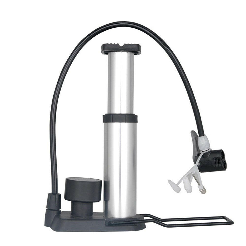 Bicycles Bike Pump Inflator 160PSI Gauge Foot Pedal Portable Floor Air Inflator External Hose Fits Presta Schrader
