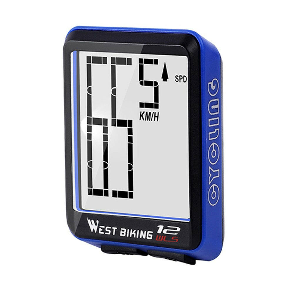 Wireless Bicycle Computer Large Digital Bike Computer Odometer Speedometer Bike Thermometer Waterproof Speed Distance Time Measure with LCD Backlight