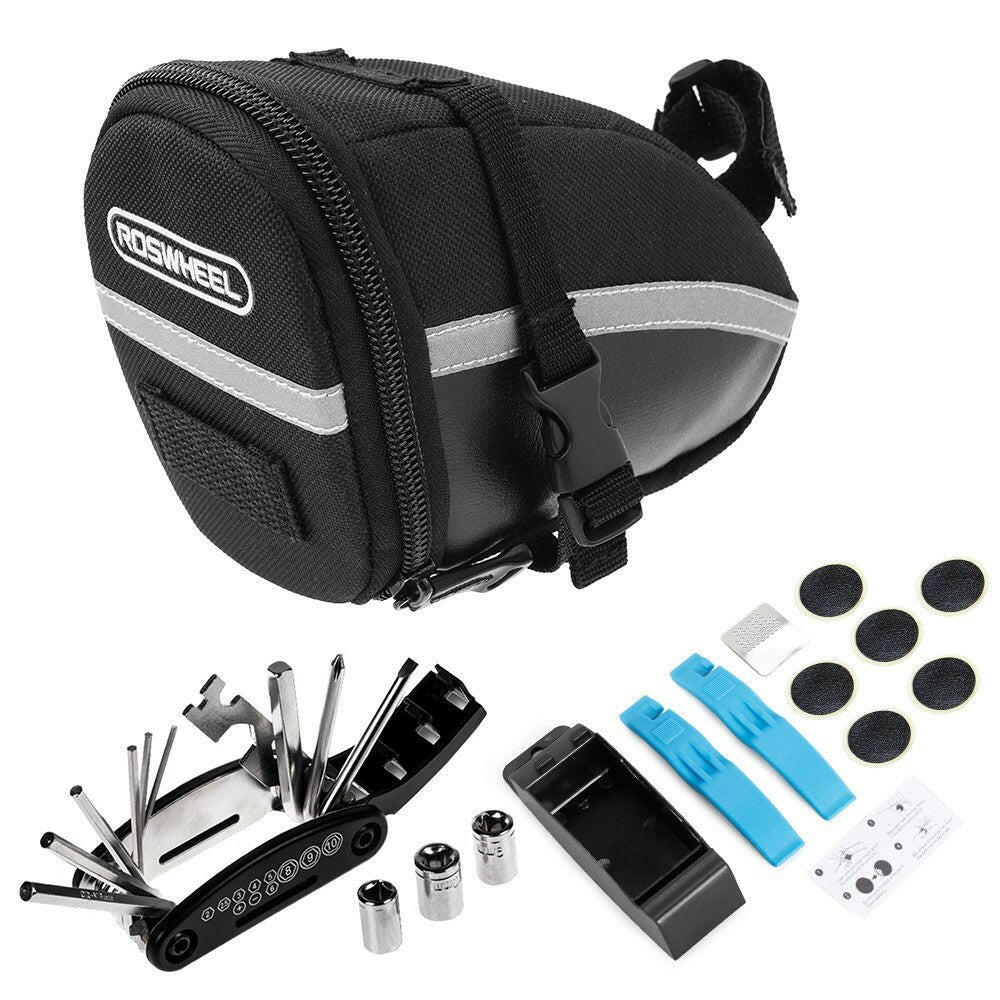 Bike Repair Tool Kits Bicycle Saddle Bag Cycling Seat Pack 16 in 1 Multi Function Repair Tool Kit-WAYBIKER