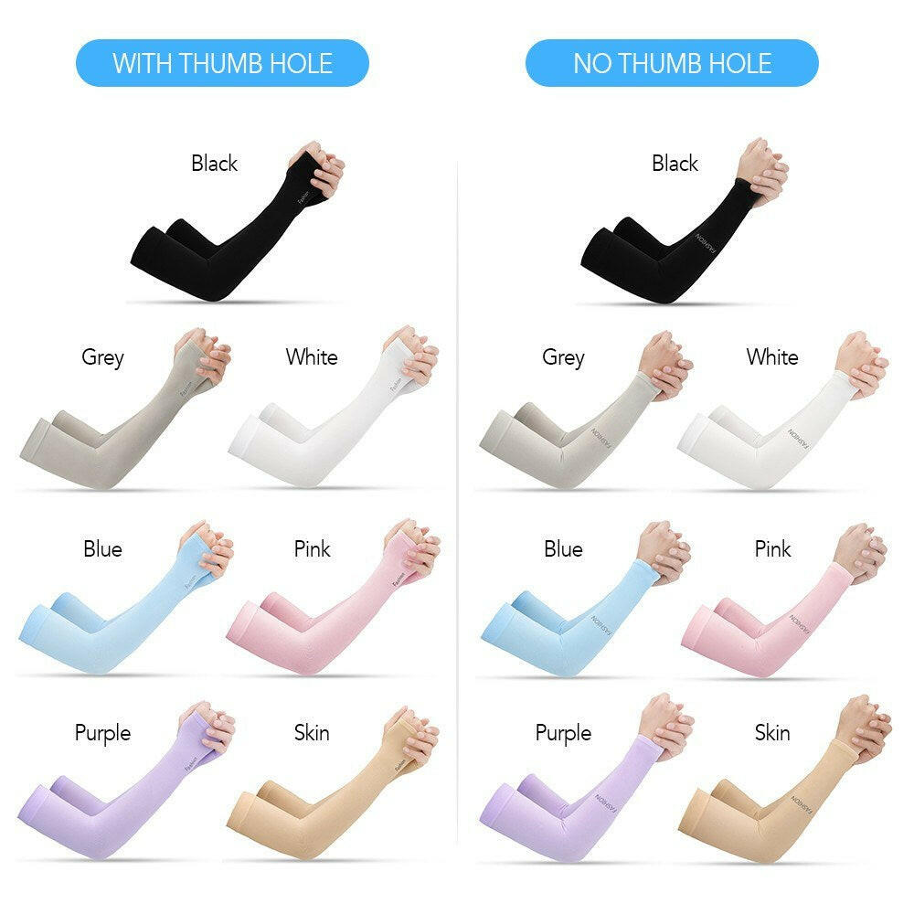 1 Pair Cooling Arm Sleeves UV Protective Absorbent Arm Cover for Outdoor Cycling Driving Running Golf Men Women