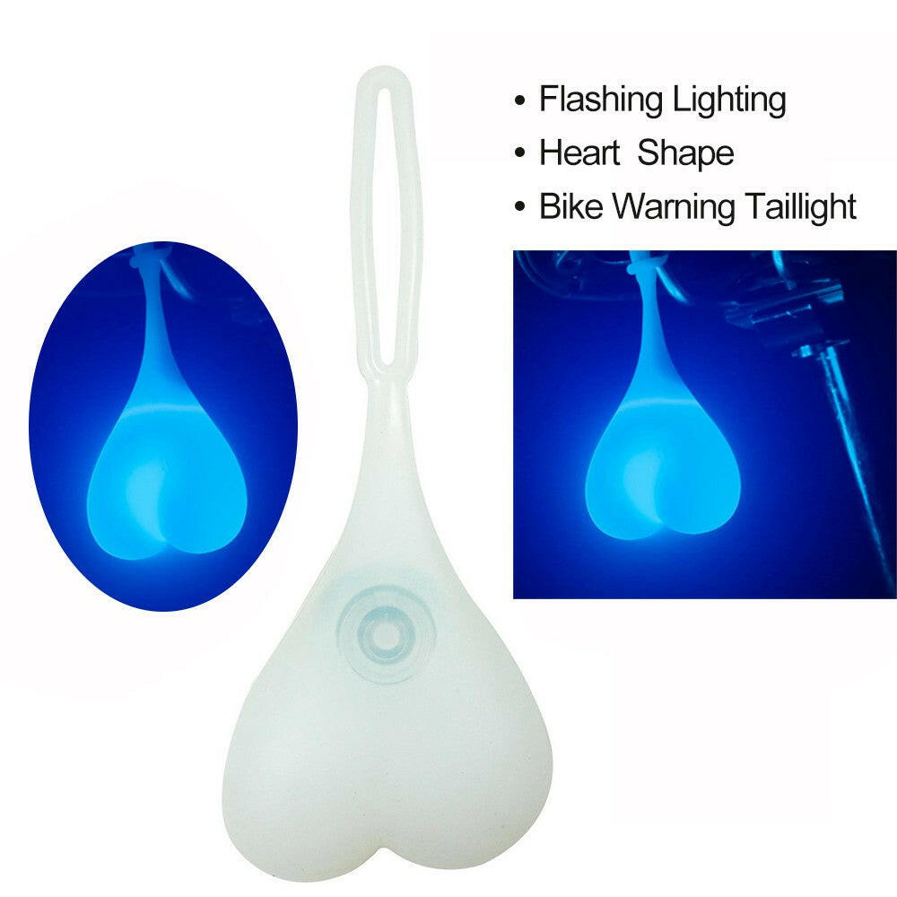 Bicycle Night Riding Light Bike Flashing Light Cycling MTB Lamp Warning Taillight Heart Shape-WAYBIKER