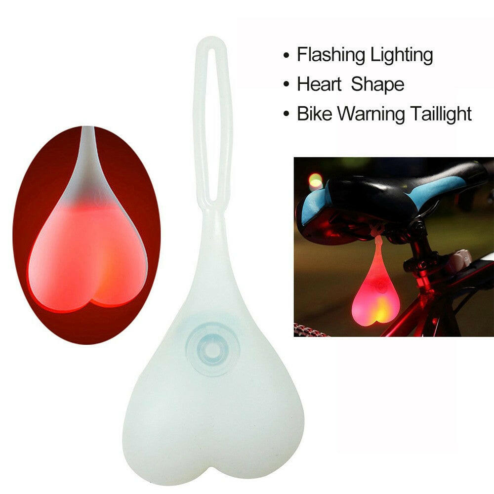 Bicycle Night Riding Light Bike Flashing Light Cycling MTB Lamp Warning Taillight Heart Shape