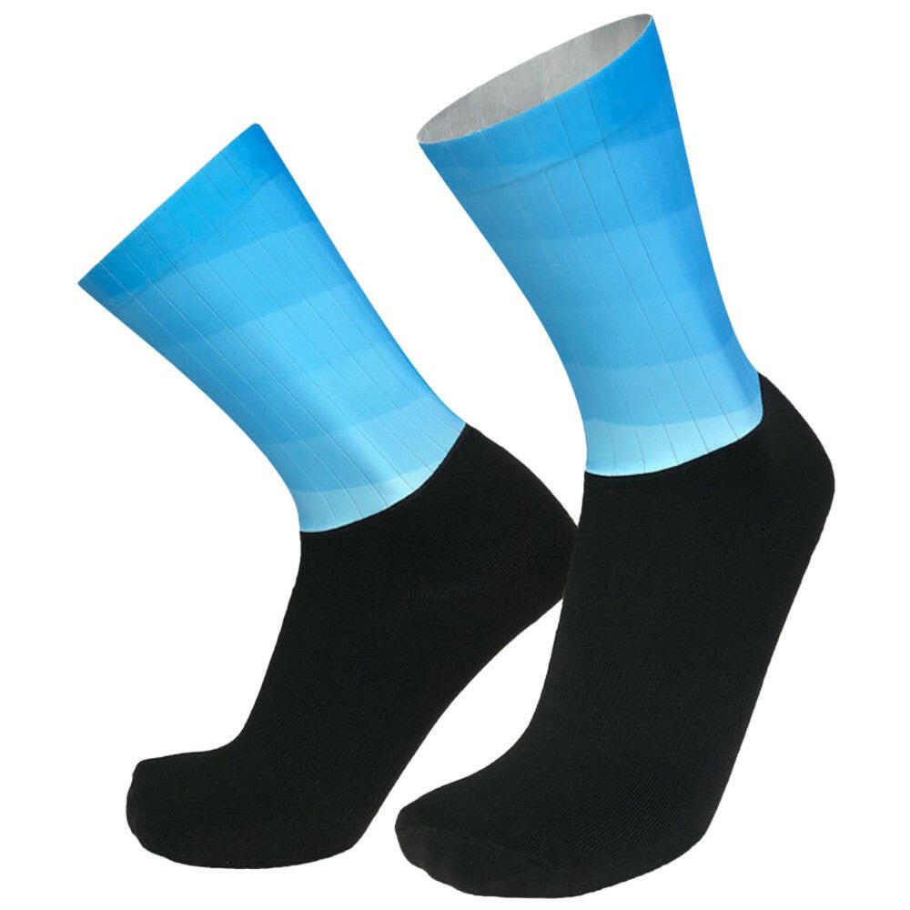 Men Women Gradient Color Socks Silicone Antiskidding Breathable Short Socks for Cycling Running Mountaineering