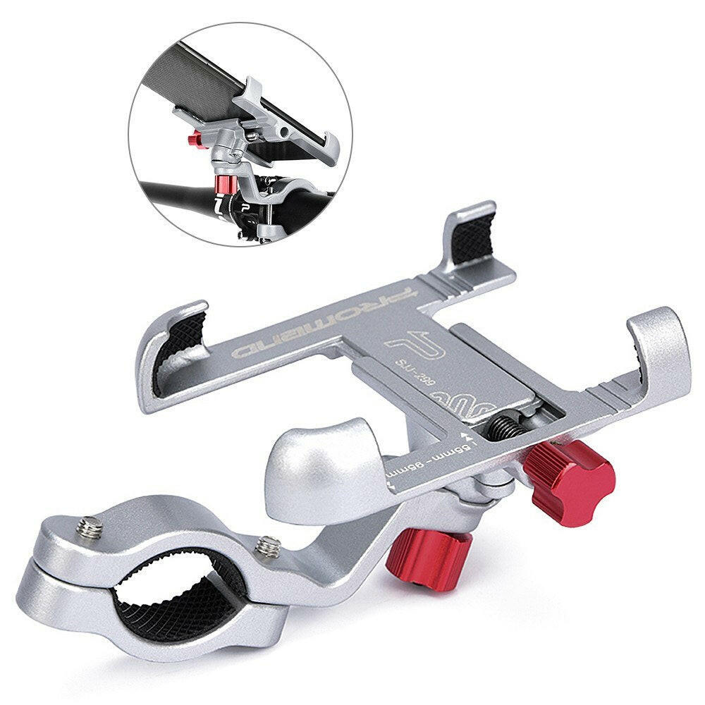 Strong Aluminum Alloy Bike Phone Mount Bicycle Motorcycle Phone Holder 360¡ã Rotation Adjustable Phone Cradle 31.8mm Handlebar-WAYBIKER