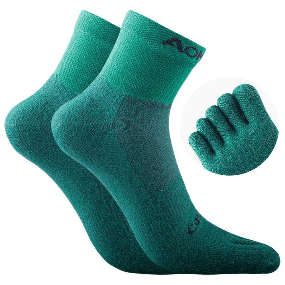 1 Pair Socks Athletic Toe Socks Five Finger Socks Breathable Running Sports High Tube Socks for Men Women-WAYBIKER