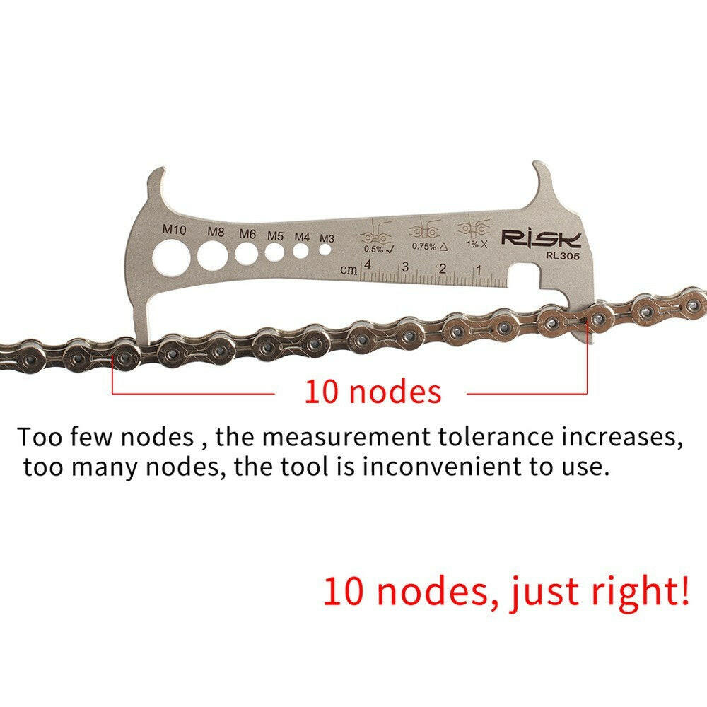 3 in 1 Bicycle Chain Checker Bike Chain Wear Indicator Tool Bicycle Chain Hook Bike Bolt Measurement Tool-WAYBIKER