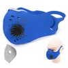 Adults Mouth Mask with Double Valves Active Carbon Filter Adjustable Safety Mask Reusable Breathing Valve Mask for Running Cycling Camping Traveling-WAYBIKER