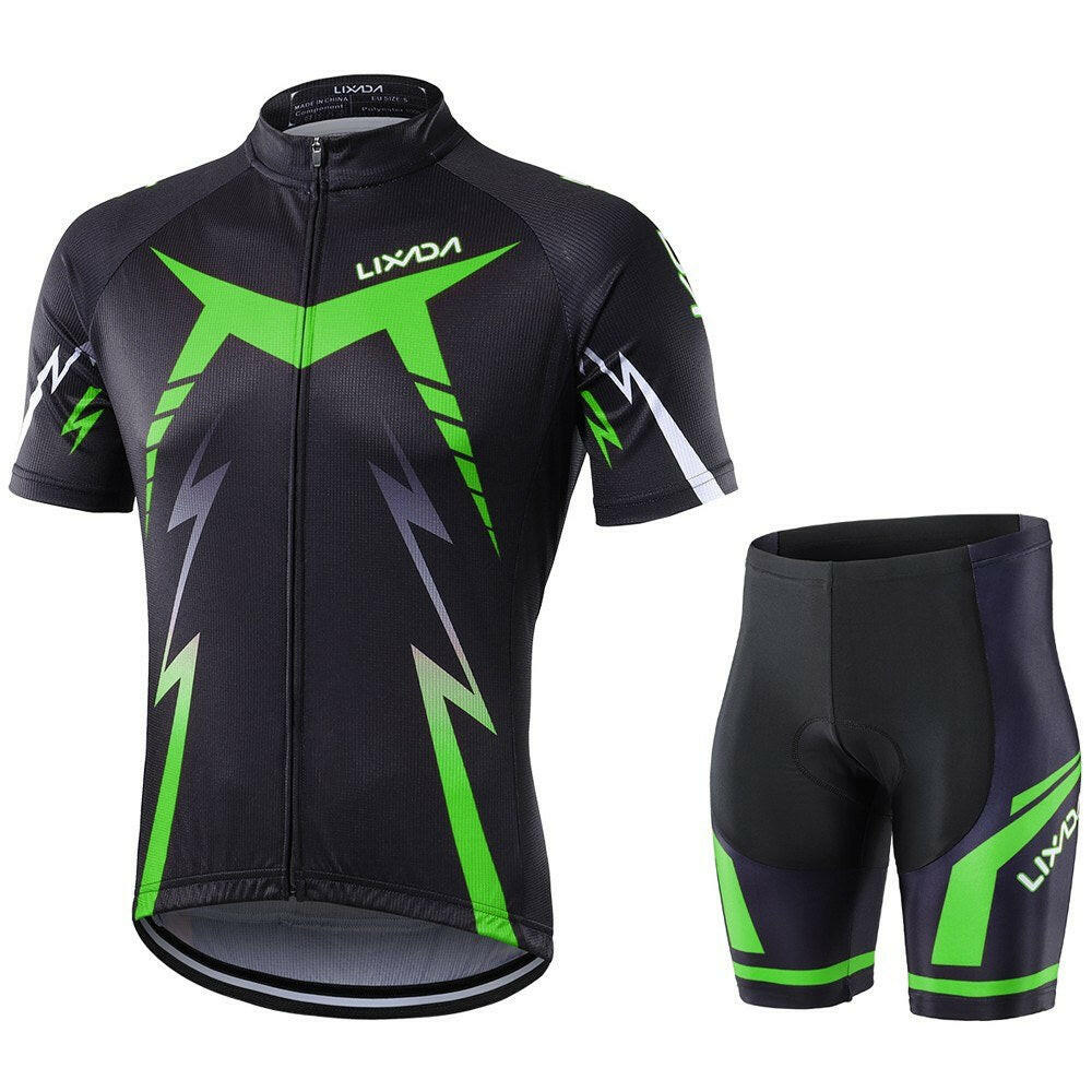 LIXADA Cycling Cloth Set Cycling Shirt Shorts Bicycle Short Sleeve Set with Cushion Protection-WAYBIKER