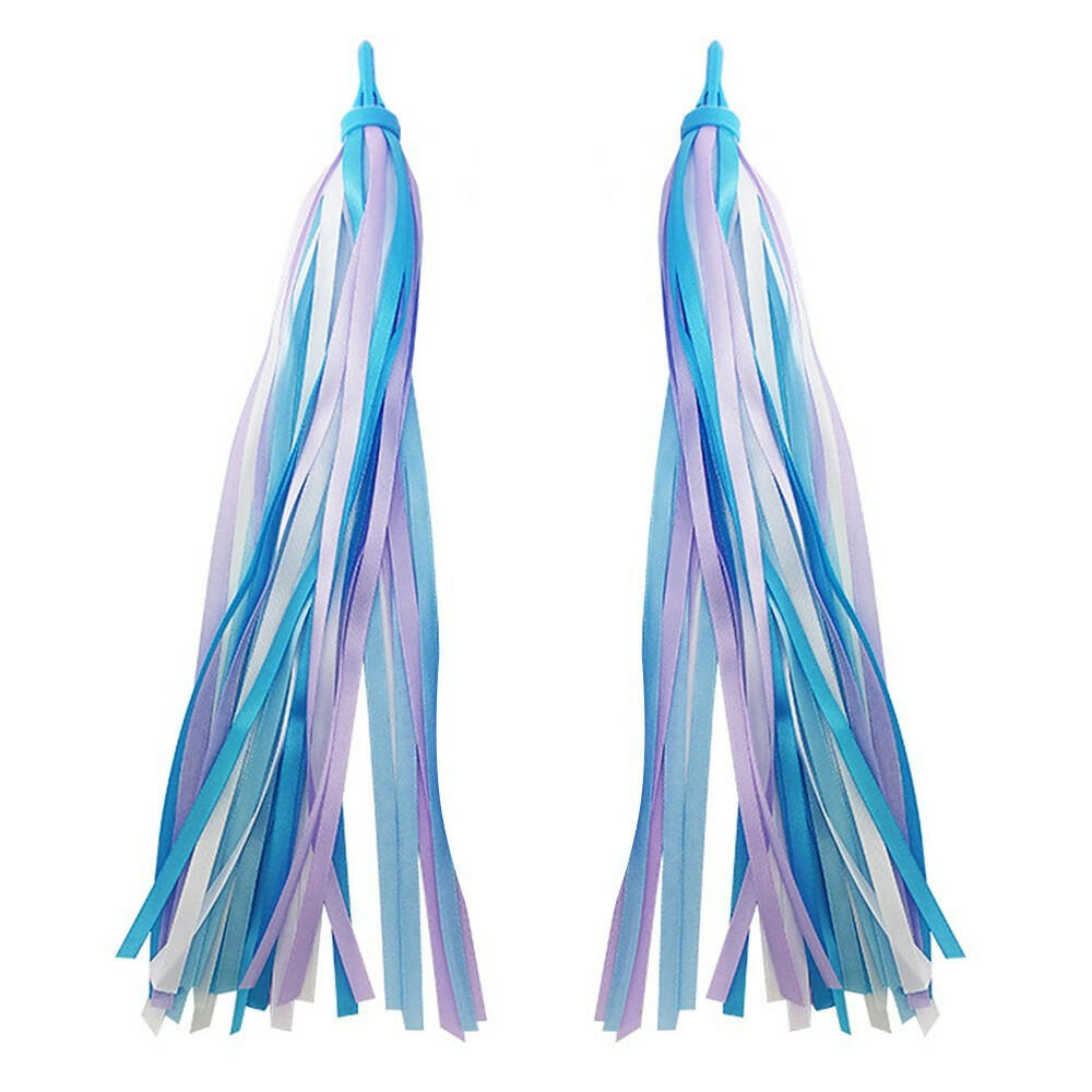 2 PCS Kid's Rainbow Bike Streamers For Girls Boys Children's Tassel Scooters Ribbons Bike Handlebar Streamers Ribbons-WAYBIKER