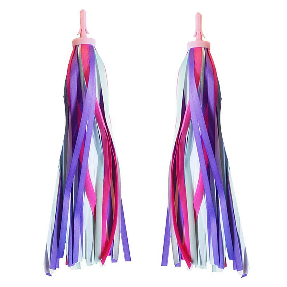 2 PCS Kid's Rainbow Bike Streamers For Girls Boys Children's Tassel Scooters Ribbons Bike Handlebar Streamers Ribbons-WAYBIKER