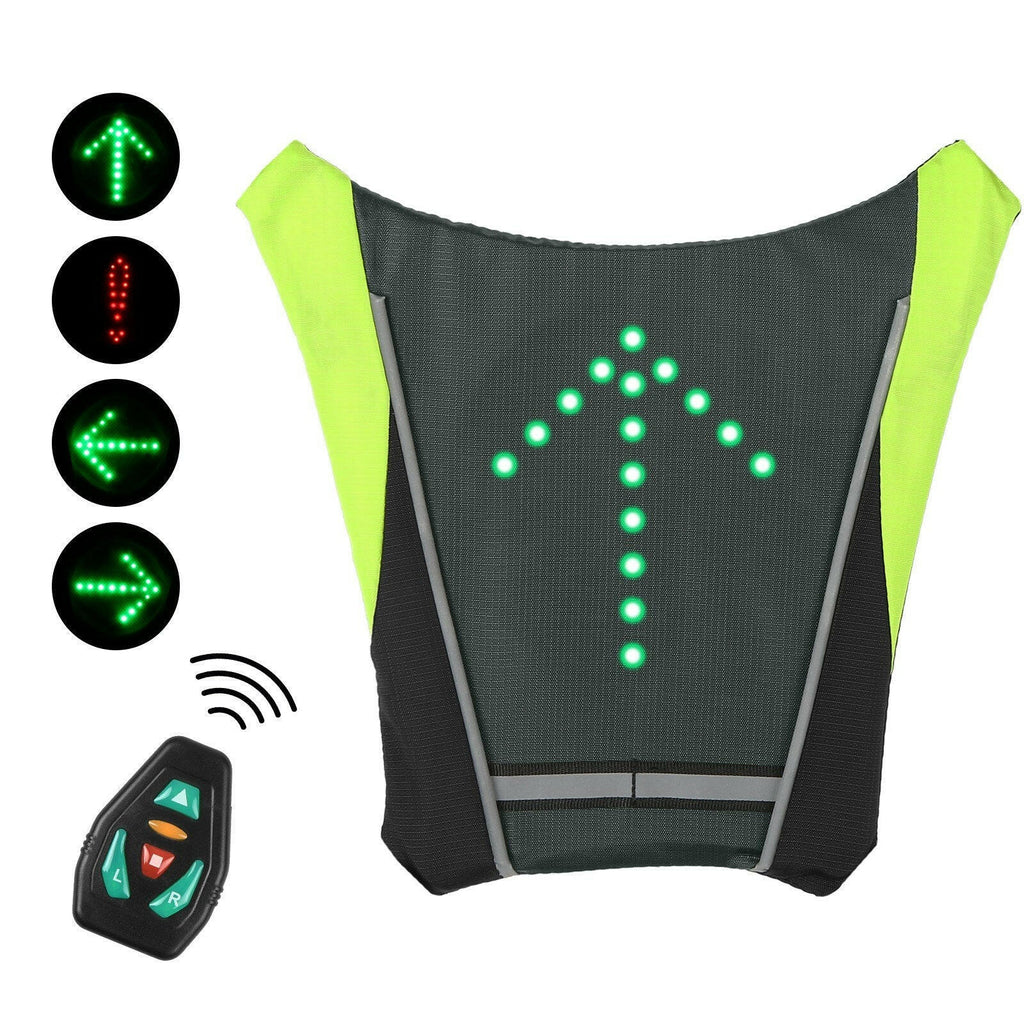 LED Turn Signal Bike Pack LED Backpack Widget with Direction Indicator USB Rechargeable Safety Light Bag Waterproof Bicycle Backpack Outdoor Running Bag Bicycle Bag Sports Vest Ultralight Riding Bag-WAYBIKER