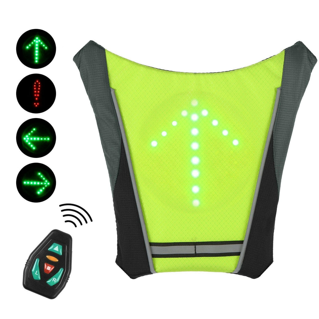 LED Turn Signal Bike Pack LED Backpack Widget with Direction Indicator USB Rechargeable Safety Light Bag Waterproof Bicycle Backpack Outdoor Running Bag Bicycle Bag Sports Vest Ultralight Riding Bag