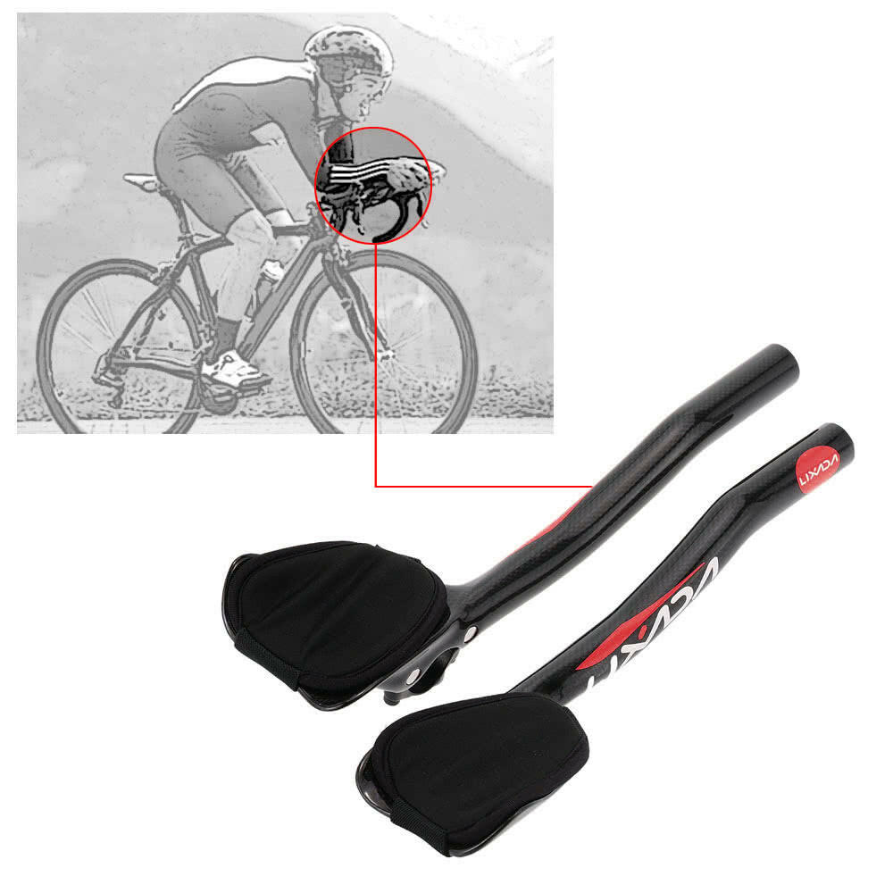 Lixada Carbon Fiber Road Bike Bicycle Aero Bar Rest Handlebar Aerobar 31.8mm-WAYBIKER
