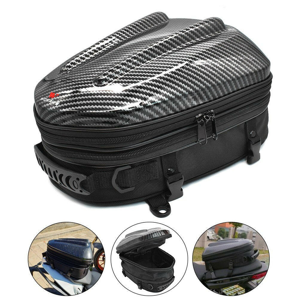 Waterproof Motorcycle Seat Tail Bag Multifunctional Expandable Motorcycle Luggage Bag Motorbike Helmet Bag Backpack Handbag-WAYBIKER