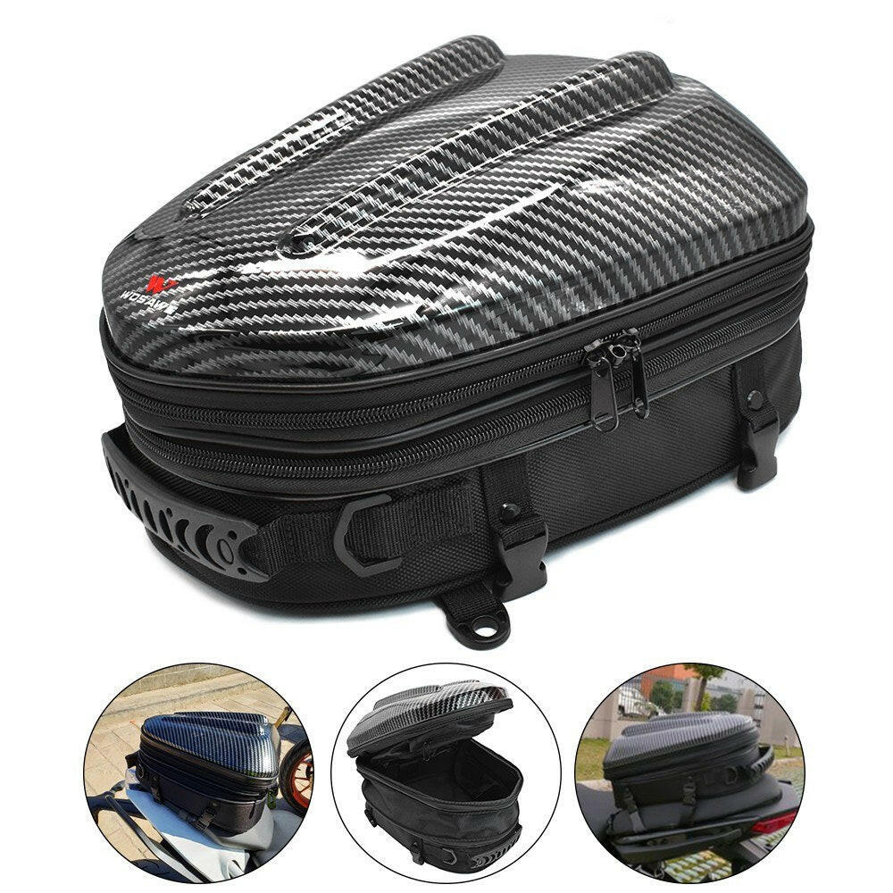 Waterproof Motorcycle Seat Tail Bag Multifunctional Expandable Motorcycle Luggage Bag Motorbike Helmet Bag Backpack Handbag