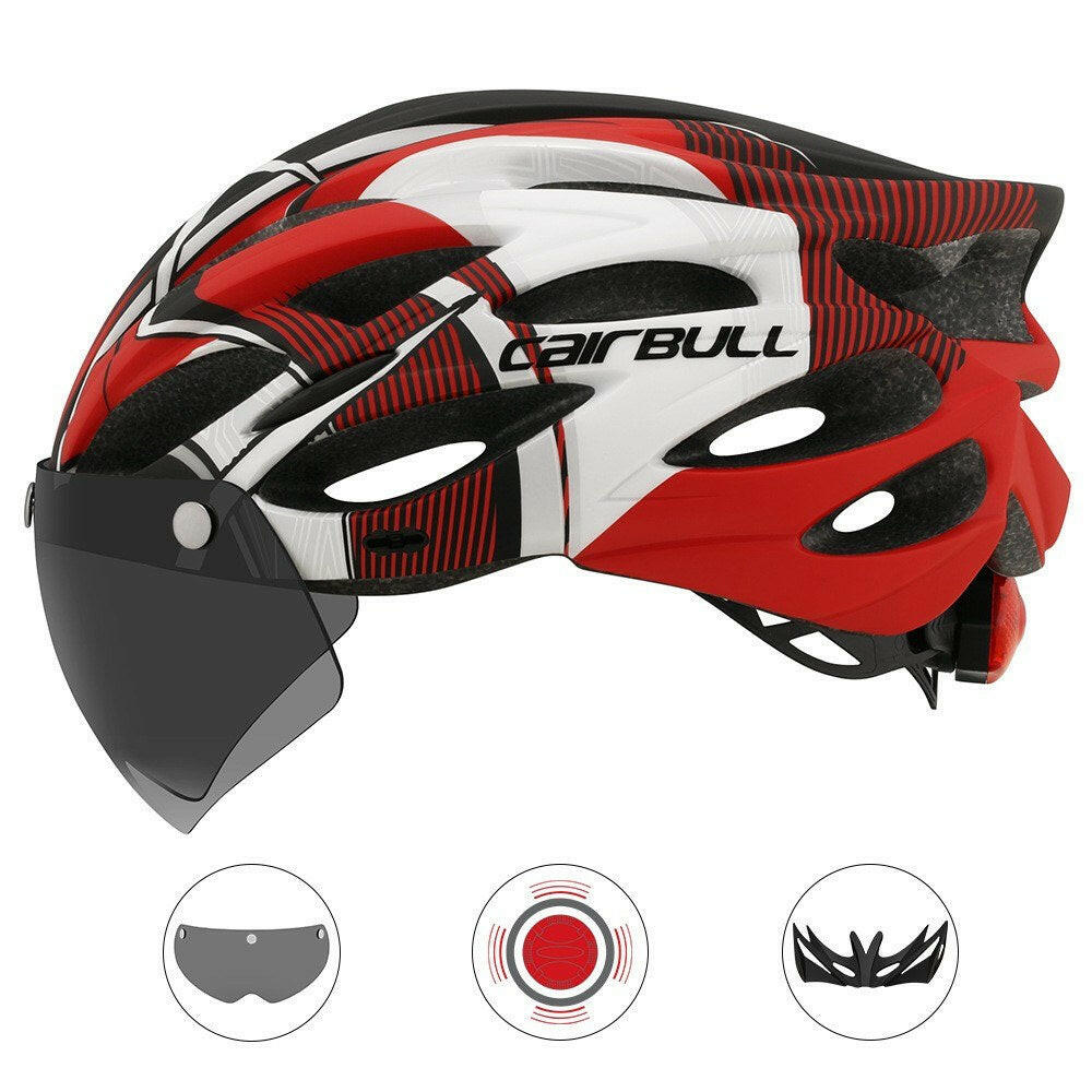Cairbull Road Mountain bike Riding Helmet Helmet With Lens And Brim Taillight Riding Helmet Riding Equipment-WAYBIKER