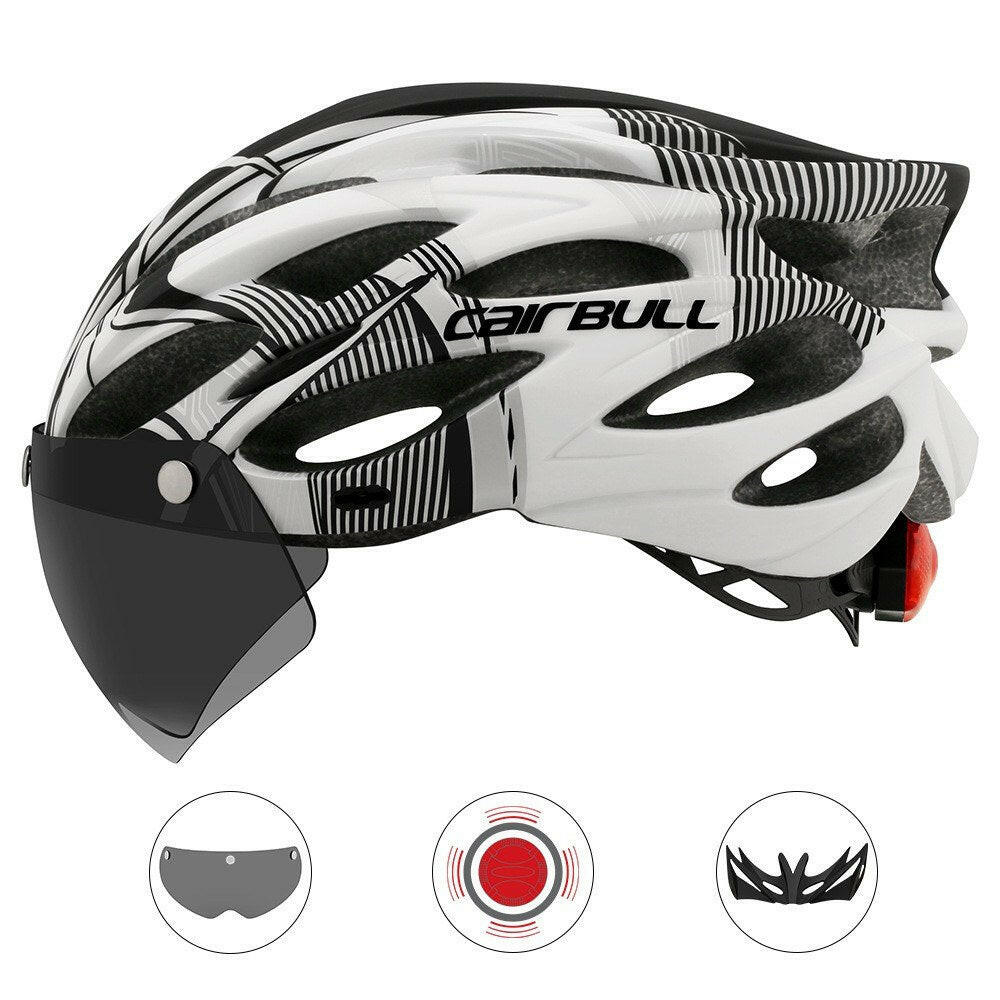 Cairbull Road Mountain bike Riding Helmet Helmet With Lens And Brim Taillight Riding Helmet Riding Equipment-WAYBIKER