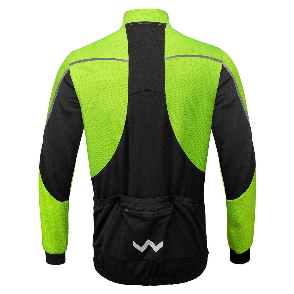Winter Men Cycling Jacket Waterproof Windproof Thermal Fleece Jacket Coat Bicycle   Running Riding Jacket-WAYBIKER
