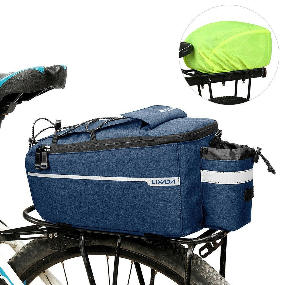 Lixada Insulated Trunk Cooler Bag with Rain Cover Waterproof Cycling Bicycle Rear Rack Storage Luggage Bag Reflective MTB Bike Pannier Bag Shoulder Bag