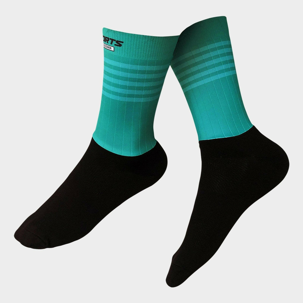 Men Women Bike Socks Splicing Stripes Print Breathable Anti-Slip Stretchy Soft Bicycle Racing Hiking Cycling Stockings