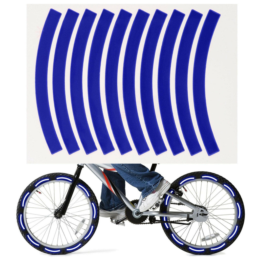 10pcs Adhesive Reflective Tape Cycling Safety Warning Sticker Bike Reflector Tape Strip for Car Bicycle Motorcycle Scooter Wheel Rim Decoration-WAYBIKER
