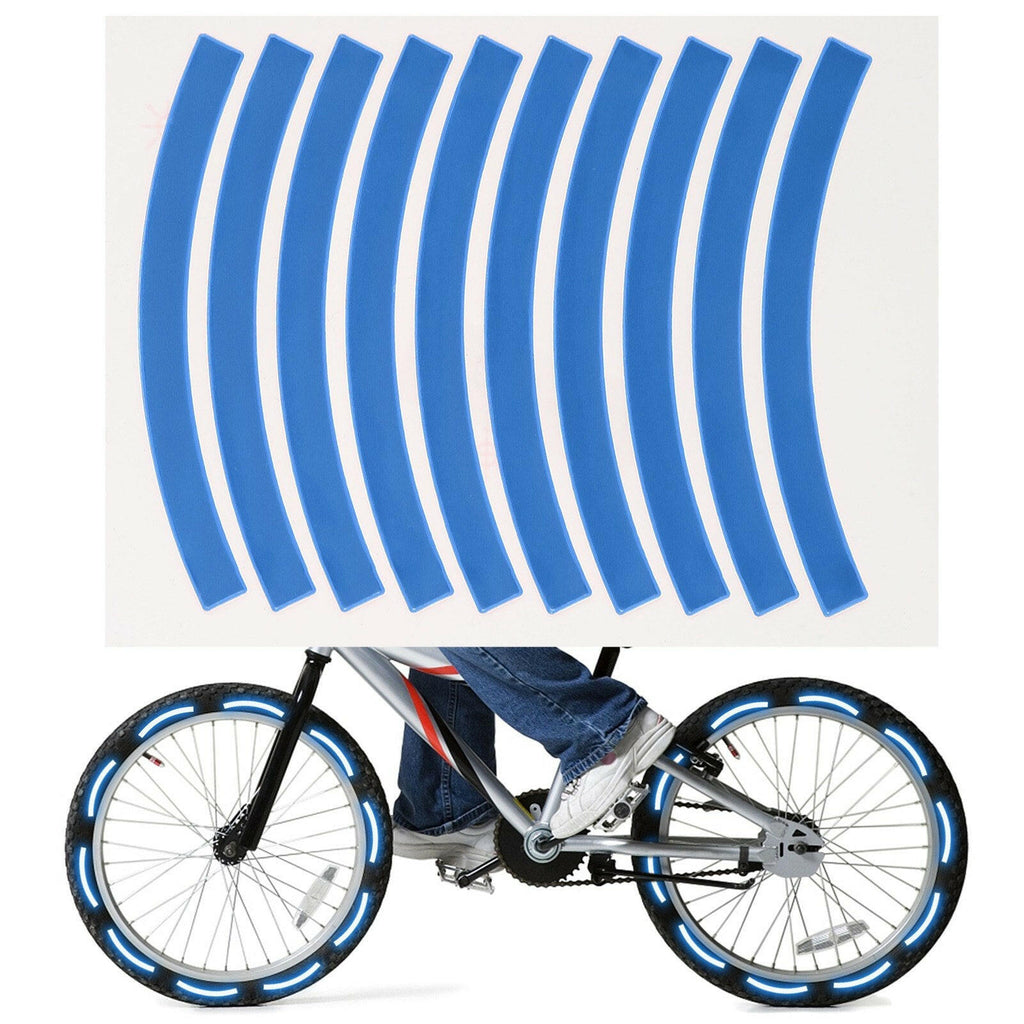 10pcs Adhesive Reflective Tape Cycling Safety Warning Sticker Bike Reflector Tape Strip for Car Bicycle Motorcycle Scooter Wheel Rim Decoration-WAYBIKER