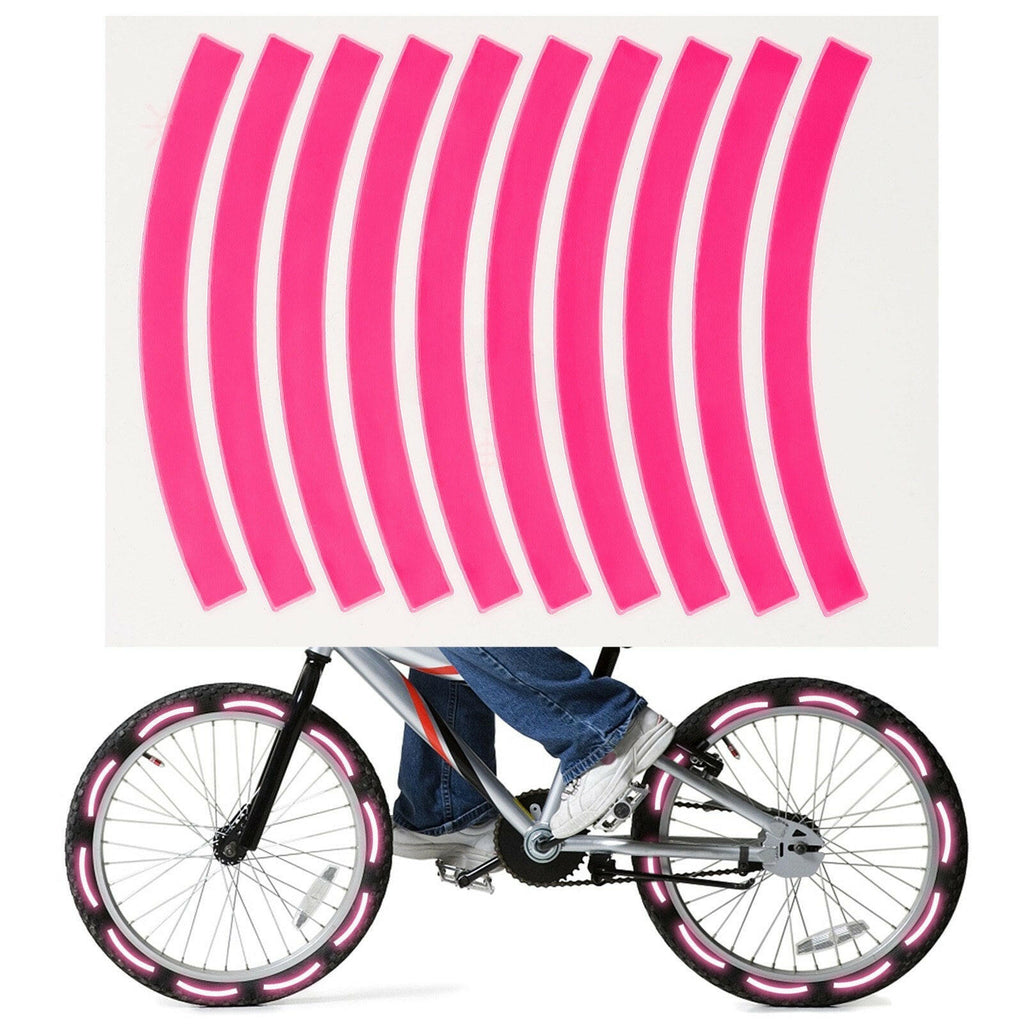 10pcs Adhesive Reflective Tape Cycling Safety Warning Sticker Bike Reflector Tape Strip for Car Bicycle Motorcycle Scooter Wheel Rim Decoration