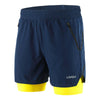 Lixada Men 2 in 1 Running Shorts Quick Drying Breathable Active Training Exercise Jogging Marathon Cycling Shorts-WAYBIKER