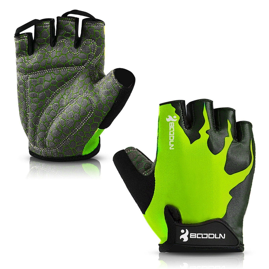 Sport Gloves Anti-skid Cycling Half Finger Gloves Shock Absorbing Padded Weight Lifting Gloves Outdoor Breathable MTB Gloves Bicycle Mitten-WAYBIKER