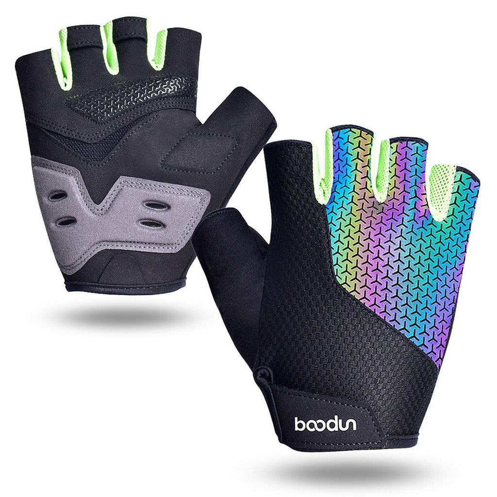 Sport Gloves Anti-skid Cycling Half Finger Gloves Shock Absorbing Padded Weight Lifting Gloves Outdoor Breathable MTB Gloves Bicycle Mitten-WAYBIKER