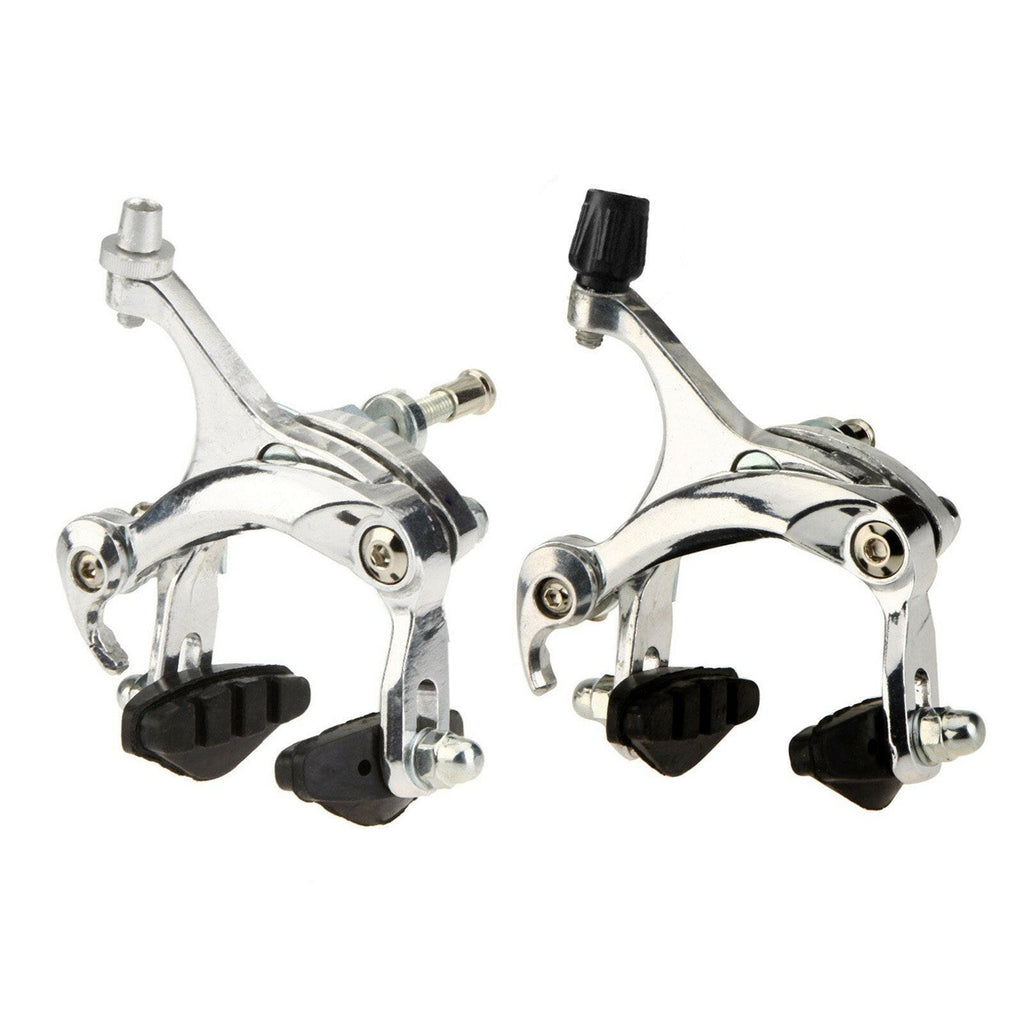 2 pcs Aluminum Alloy Outdoor Mountain Bike Bicycle Rubber Caliper Brake Set Front & Rear Brake