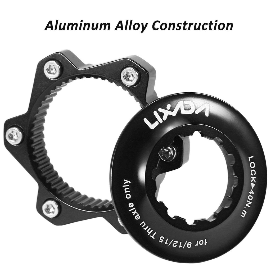 LIXADA Aluminum Alloy Bike Centerlock Adapter to 6-Bolt Disc Brake Rotor Disc Brake Conversion Seat Bike Hub Adapter Compatible with 9/12/15mm