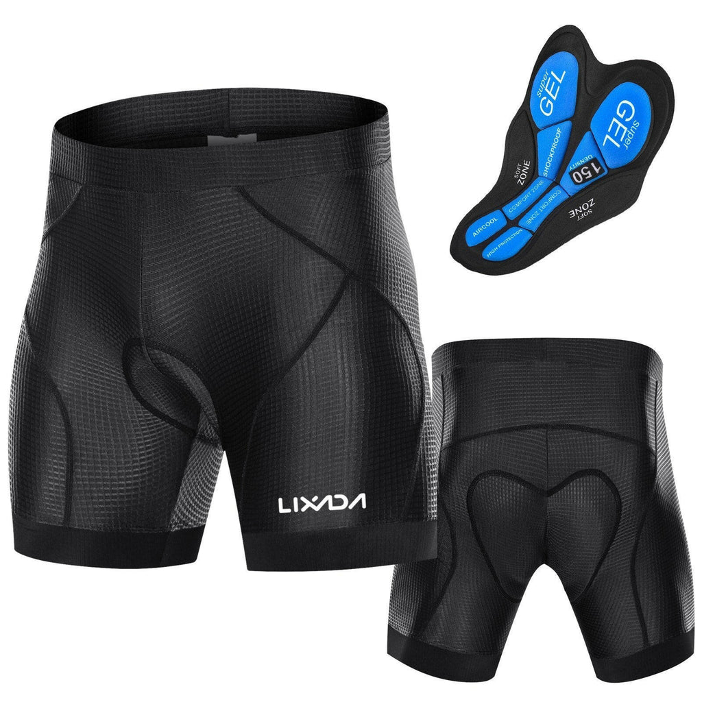 Lixada Men Bike Padded Shorts with Anti-Slip Leg Grips Cycling 3D Padded Underwear Bicycle Padding Riding Shorts Biking Underwear Shorts-WAYBIKER