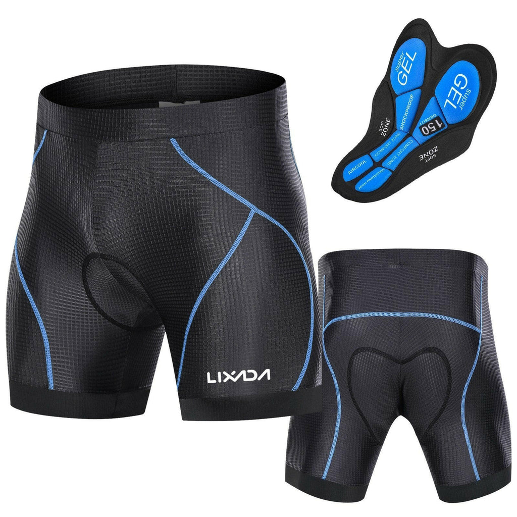 Lixada Men Bike Padded Shorts with Anti-Slip Leg Grips Cycling 3D Padded Underwear Bicycle Padding Riding Shorts Biking Underwear Shorts-WAYBIKER