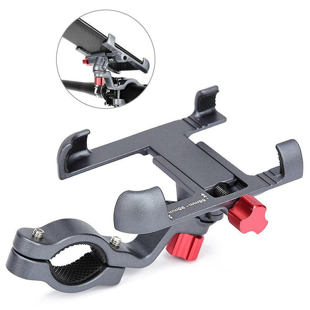 Strong Aluminum Alloy Bike Phone Mount Bicycle Motorcycle Phone Holder 360¡ã Rotation Adjustable Phone Cradle 31.8mm Handlebar-WAYBIKER
