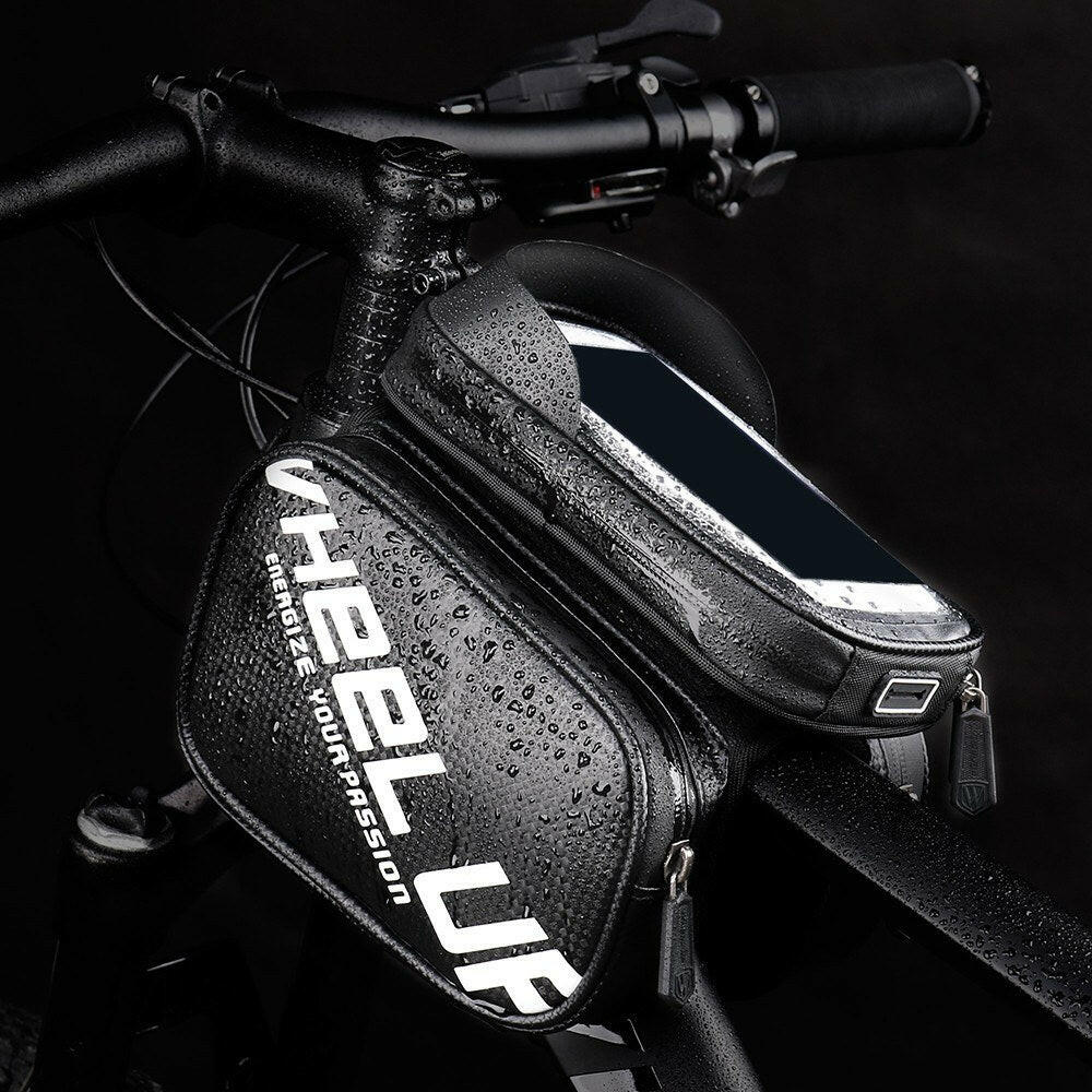 Bike Phone Front Frame Bag Top Tube Bike Bag Bicycle Handlebar Bag Cell Phone Holder Mount Bag Cycling Bag-WAYBIKER