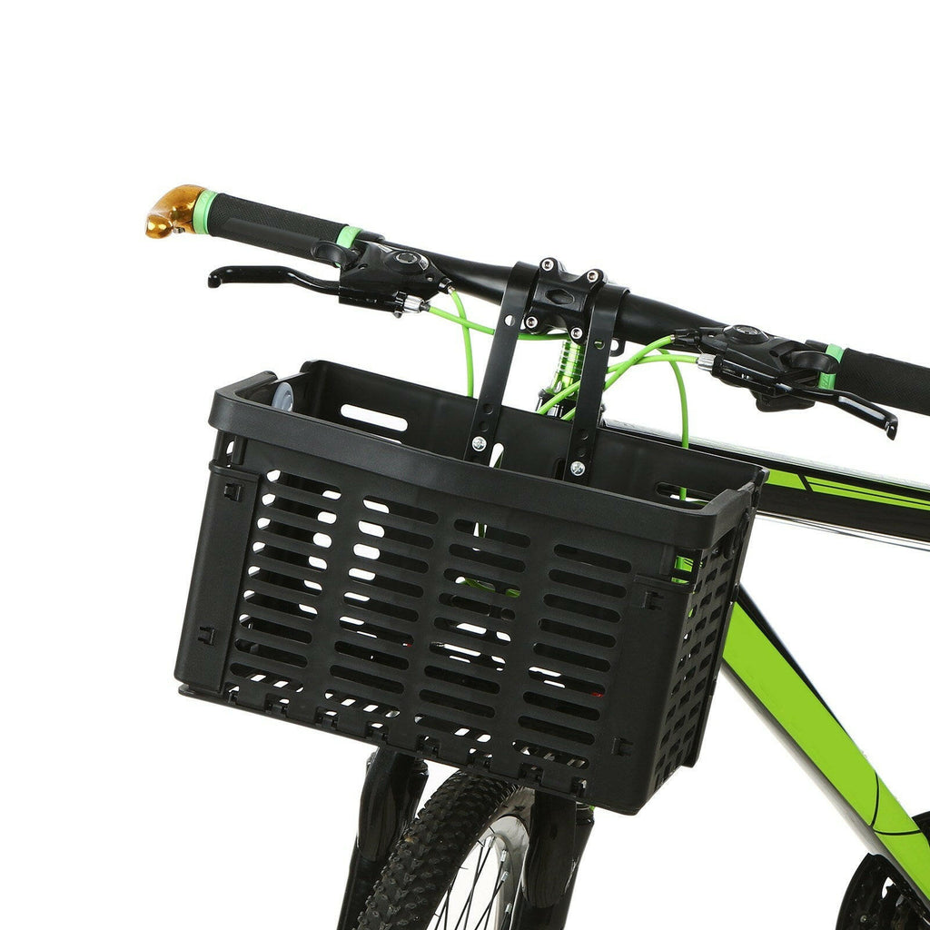 Folding Bike Basket Detachable Plastic Bike Handlebar Front Basket Bicycle Rear Rack Hanging Basket Cycling Cargo Carrier-WAYBIKER