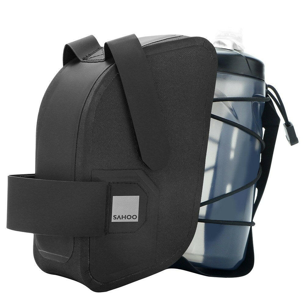 Bicycle Saddle Bag with Water Bottle Pocket Waterproof Bike Seat Bag Reflective Cycling Rear Seat Post Bag with Kettle Pouch Large Capacity Tail Rear Bag MTB Road Bike Bag Bicycle Storage Bag-WAYBIKER