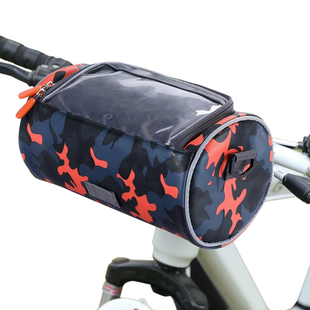 Waterproof Bike Handlebar Bag Bicycle Front Bag Camouflage Touchscreen Phone Holder Bag Pack Shoulder Bag MTB Cycling Storage Bag Pannier-WAYBIKER